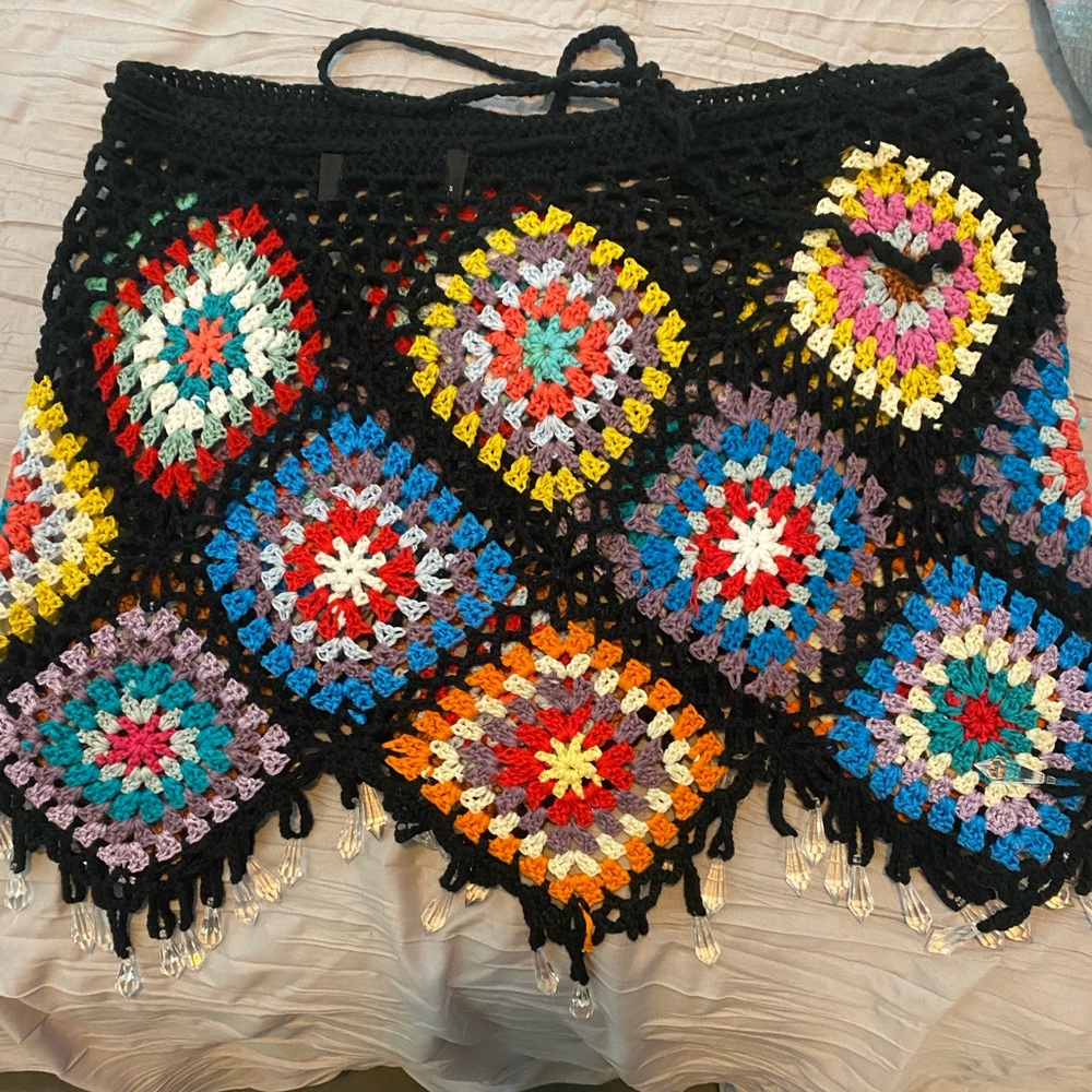 Crochet beaded skirt